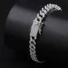 TOPGRILLZ Hip Hop Iced Out Bling CZ Men Bracelet fashion 7 8 9 inch long Miami Cuban Chain bracelets male Hiphop jewelry gifts 211124