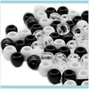 Bun Maker Aessories Outils Produits100Pcs Dreadlock Perles Noir Et Blanc Couleur Cheveux Perle Pour Dreadlocks Anneaux Tressage Trou Micro Anneau Juif