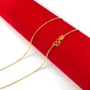 Chains Women Gold-plated Necklace Sand Gold Real Imitation Color 24K Thin Chain Brass Water Ripple Shape Fashion Jewelry