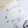 Anklets Jewelrylights Europe and the United States Ladies Beach Wind Blue Five - Winted Star Tassel Anklet Luminous Drop dostawa 2021 6yru