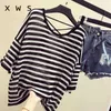 oversize Summer Women Knitted Pullover Tops Short Sleeve Loose O-Neck Pull Jumper Female Knitting Pullover Sweater Femme Top 210604