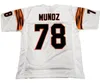 MI08 VINATGE 1989 MENS 78 ANTHONY MUNOZ 7 BOUMER ESIASON FOOTBULE JERSEYSブラックホワイトステッチジャージーM-XXXL