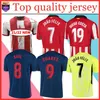 جديد 21/22 João Félix Atletico Soccer Jerseys de Madrid 2020 2021 Suarez Correa Koke Dembélé Carrasco M.llorente Men + Kid Kit Football Jersey