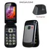 Ontgrendeld Flip Dual SIM-kaart mobiele telefoons SOS Snelle Call Magic Voice Big Key Keyboard Torch Luid Sound FM Opladen Dock Cellphone voor Oude Mensen