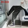 Ruihuo Ekose Harem Pantolon Erkekler Pantolon Joggers Rahat Pantolon Erkekler Sweatpants Ayak Bileği Uzunlukta Hip Hop Streetwear Pamuk M-3XL 210707