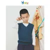 Hnne Kids Cable Knit Maglione con scollo a V Gilet Autunno senza maniche Pullover Unisex Boy Girls Maglieria Gilet per bambini 211011