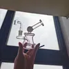 ピンクホーブーズガラスの水ぶら下げ系ペルクの煙ガラスオイルバーナーパイプビーカーBongアクセサリーWax Ashcatcher DABリグ14mm