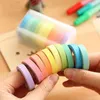 Färg Rolls Papper Maskering Tapes Rainbow Färger Sticky Adhesive DIY Craft Dekor Washi Tape Stickers Scrapbooking 2016