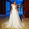 Simple Ivoire Une Épaule Organza Robe De Mariée 2022 Élégant Une Ligne Robes De Mariée Plus Récent Robes De Mariée Avec Noeud Papillon