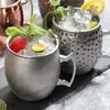 Mokken 2021 Moscow Mule Cup Bier Cocktail Glas Drinken Gehamerde Koper-Verplant Lichte Roestvrij staal Drinkwaren Keuken Bar Mok