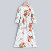 6 8 10 12 ans filles robe Maxi florale avec poches robe longue bohème manches 3/4 cheville longueur Vintage décontracté vêtements 210303