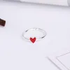 Wedding Rings 100% Real 925 Sterling Silver Red Heart For Women Bridal Anelli Trendy Jewellery Party Engagement Anillos Mujer