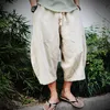 Estate Uomo Cotone Lino Pantaloni larghi a gamba larga Pantaloni da jogging Uomo Harajuku Pantaloni sportivi vintage s Croce al polpaccio 210715