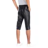 Thoshine Brand Summer Men Leather Shorts Elastic Outerwear Short Pants Male Fashion PU 210714