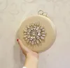 HBP Golden Diamond Clutch Evening Bags Chic Pearl Round Shoulder Påsar för kvinnor 2023 Nya lyxhandväskor Bröllopsfest Koppling Purse Luxurybags886