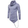 Wholesale hommes COWL COUCHER TURTLENCK T-shirt T-shirt à manches longues à manches longues solides couleur pour hommes