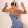 1/2/3 / 4 STKS Naadloze Vrouwen Yoga Set Workout Sportkleding Gym Kleding Fitness Lange Mouw Crop Top Hoge Taille Leggings Sports Suits 210802