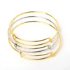 Nuovo 10 pz/lotto Oro Argento Placcato Affascinanti Braccialetti Espandibili Donne Lady Filo Braccialetto Braccialetto Regolabile per Fascini Regalo di Moda Q0719