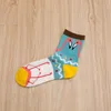 Chaussettes bonneterie coloré Harajuku femme drôle flamant rose hiver vin fille heureuse cheville dessin animé coton femmes Art fou fantaisie Lingerie