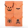 50PC / Pack Halloween Party Present Wrap Bat Pumpkin Skull Linne Burlap Candy Drawstring Bag Pocket-Treat Snacks Väskor Cookie Pouch Kids Trick Eller Treat Decor Sn2900