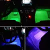 4PCS 48-LED-lysdioder Bil inredning Atmosfär Dekorativ belysningssats, Multi Färg med ljud Aktiv Funktion Trådlös fjärrkontroll Ny ankomstbil