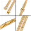 Хип-хоп блестящие модные цепочки DIY ювелирные изделия мужские 12 мм золотого и серебряного цвета Майами кубинские звенья цепочки ожерелья с бриллиантами Iced Out Chain ожерелья284I