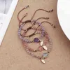 2021 Nieuwe armband handgemaakte kleuren natuursteen eenvoudige bedelarmband 4mm kralen armband met stenen hanger sieraden vrouwen