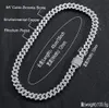12mm Iced Cuban Link Prong Chain Necklace&Bracelet 14K White Gold Plated 2 Row Diamond Cubic Zirconia Jewelry 16inch-24inch312p
