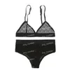 Crystal Letters Lace Underwear Womnes Spashg Beach Sexy Sexy Tulle Bra Brief