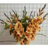 7 huvuden Artificial Gladiolus Flower Silk Plant Autumn Sword Orchid Decor Wedding Fake Flowers Table Christmas Party Y201020