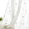 Tenda da finestra in tulle floreale bianco ricamato per soggiorno Voile europeo Voile Tenda per camera da letto Drappe da cucina Tende Blinds 210712