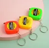 Mini 1m Tape Measure With Keychain Small Steel Ruler Portable Pulling Rulers Retractable Tape Measures SN4836