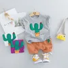 Estate colorato Bambino Set di abbigliamento infantile Neonate Vestiti per bambini Tute Cactus T-shirt Pantaloncini Tute per bambini Abbigliamento casual per bambini 541 Y2