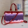 shopping gratuit! new hot 33 taille Fashion Color Boston Bag Tie Dye Handle Bag with Should`er Strap Boston Sacs à vendre