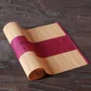 Japanese Tea Table Bamboo Mat Gongfu ware Pad Coaster Kitchen Runners Solid Placemat house Curtain Luxury 210628