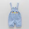 Baby denim sling shorts sommar tunna övergripande jumpsuit tjejer pojkar casual baby suspenders trendig p4602 210622