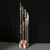 Bröllopsbordet Centerpiece Flower Stand Ljushållare 8 Heads Lysstake med Lampskärm Metallguldkandelabra utan lampa