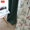 Rideau Tentures Coton Pour Salon Imprime Garçons 'rideaux Vert Rideaux Chambre Tissu Demi-lumière