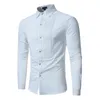 Camicia da smoking blu royal da uomo Moda di marca Slim Fit manica lunga da uomo Camicie eleganti Business Casual Chemise Homme 210714