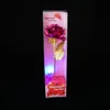 US Stock 24K Guldfolie Rose Blomma med låda Födelsedag Alla hjärtans dag Bröllopsdag Party Romantiska blommor Rose Gift