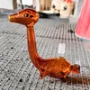 鹿の茶色の厚いガラスボンズパーコレーターカラフルなかわいい喫煙パイプ5.9インチのガラス羽根のギャラシのギフトの水道のピプスの3つの男性のジョイントクリアボウル