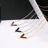 Pendant Necklaces YUN RUO 2021 Rose Gold Color Luxury Qualities Fashion Black Letter V Necklace Titanium Steel Jewelry Woman Gift Not Fade