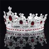 Diadèmes ronds de luxe et couronnes bijoux de cheveux de mariage diadème du roi royal diadème en cristal étincelant ornements de tête de performance X0625