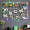 Metal Wall Mesh Po Grid Hanging Frame Multifunktion Panel Decor Art Display Storage Rack Holder DIY DECORATION Y200429