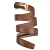 Belts Black Brown Cowhide Men's Business Belt Casual Fashion Leather High-grade Alloy Automatic Buckle Pants B130