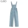 Overaller Pants Suspender Jeans Spring Plus Size Streetwear Baggy Braces Vintage Blue Mom Denim Trouser 210809