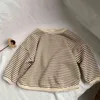 7508 Felpe con cappuccio per bambini con orlo a righe per neonati, maglione, maglietta a maniche lunghe, pullover per ragazze 19T per bambini 2106211053048