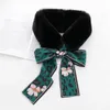 Fur Scarf 2020 New Leopard Print Scarf Women Winter Skinny Silk Female Neckerchief Scarves &amp Wraps