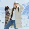 Metersbonwe invierno mujer con capucha chaqueta larga gris pato abajo abrigo femenino moda cálido abajo abrigo al aire libre nieve parkas 201103