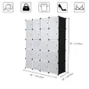 20 Cube Organizer Stapelbare Plastic Opslagplanken Ontwerp Multifunctionele Modulaire kastkast met hangende staaf Witte deuren en zwarte panelen